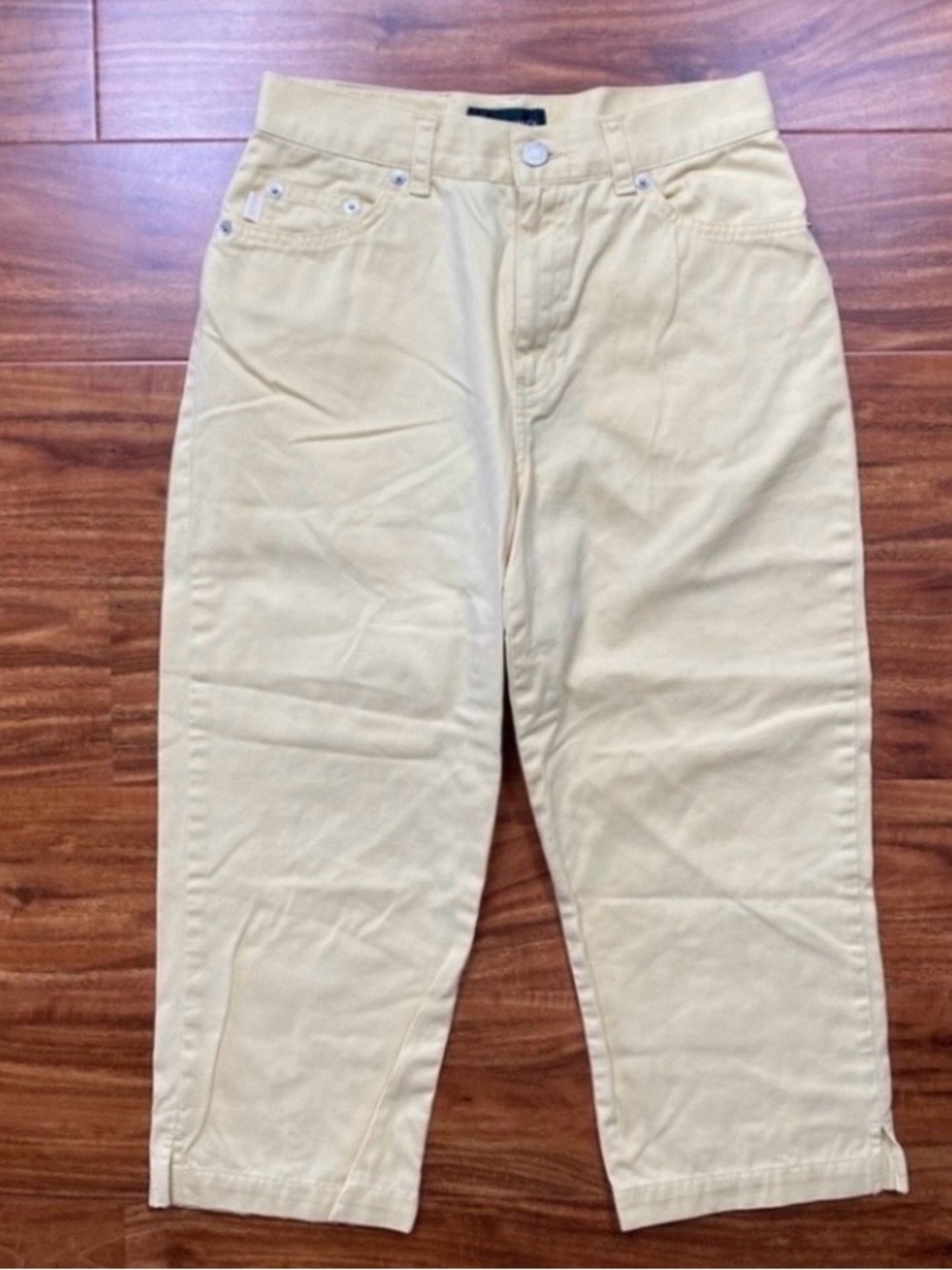 Ralph Lauren Jeans Women's Butter Yellow Straight Capri Pants Size 4P Coastal